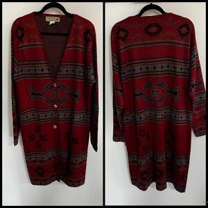 Peruvian Link Alpaca Blend Aztec Southwestern Cardigan Sweater